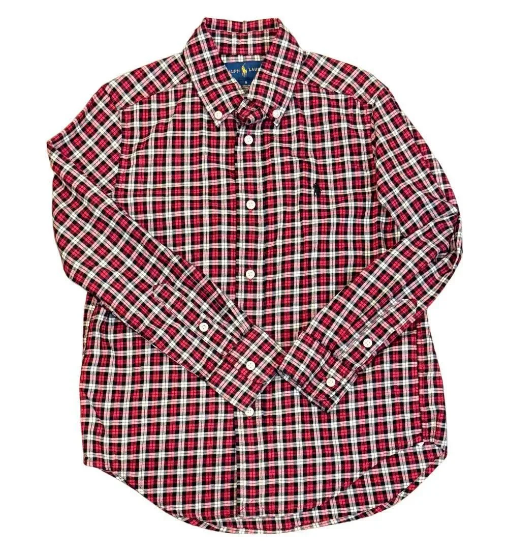 Ralph Lauren Plaid Button Down Shirt Sz. 6 Preppy Iconic Pony
